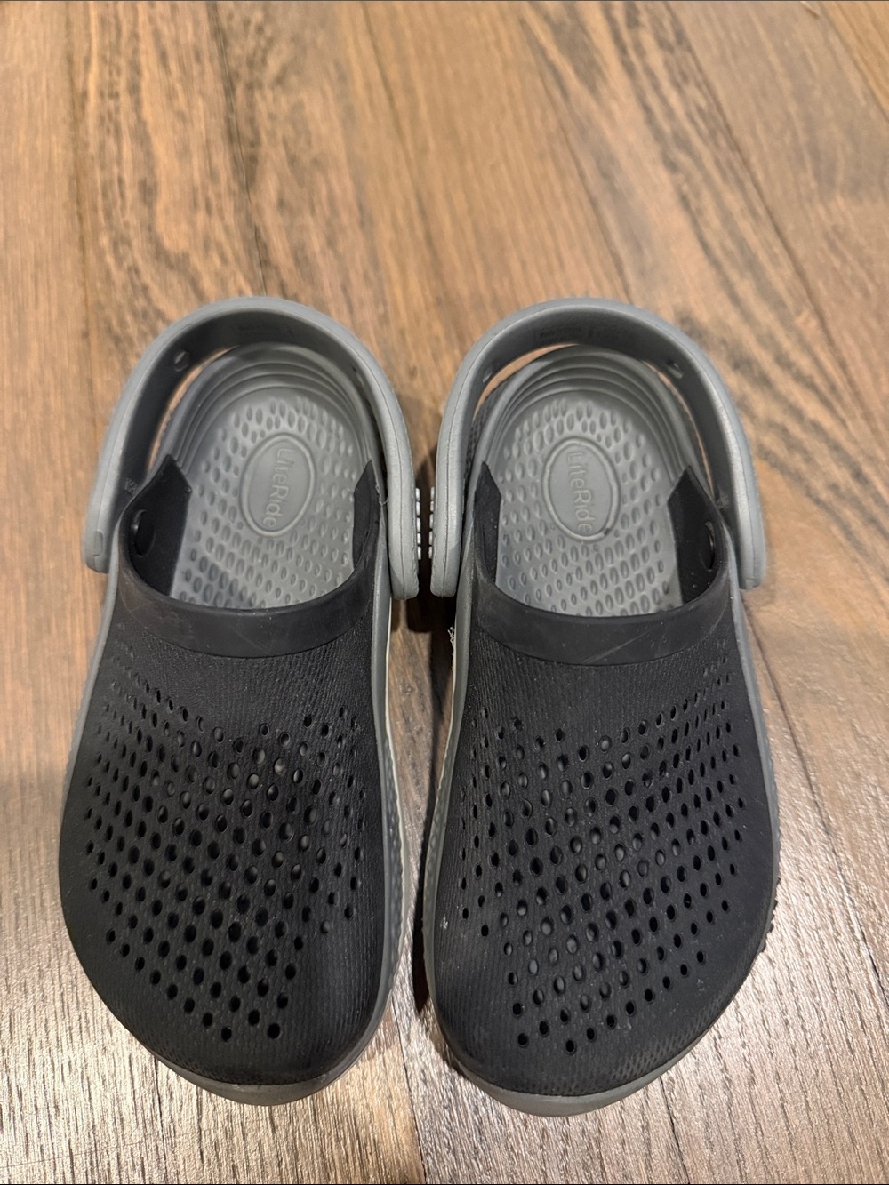 CROCS Kids Black and Gray Slip-On Clog
